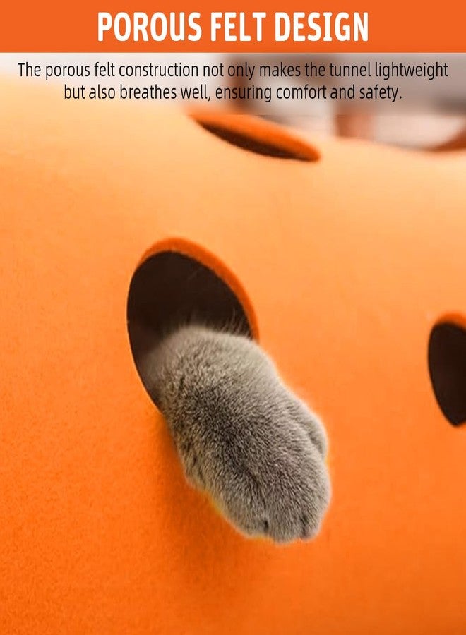 Qpets® Felt Cat Tunnel Toy Set of 2, Porous Dual-Color Felt Tunnel for Cat, Cut-Out Design for Play & Hide, Long Pet Tunnel Ideal for Kittens & Large Cats (90x22CM) - Image 5